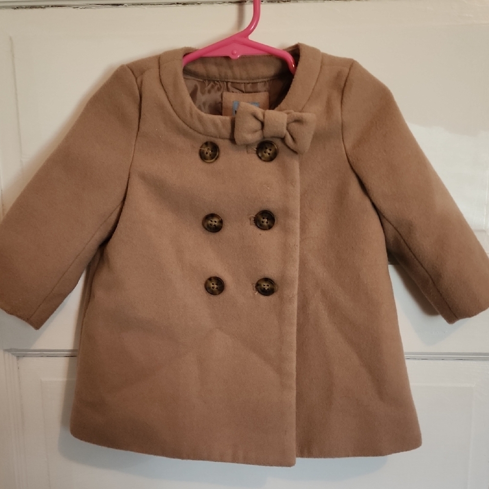 Stylish Tan Kids Coat with Bow